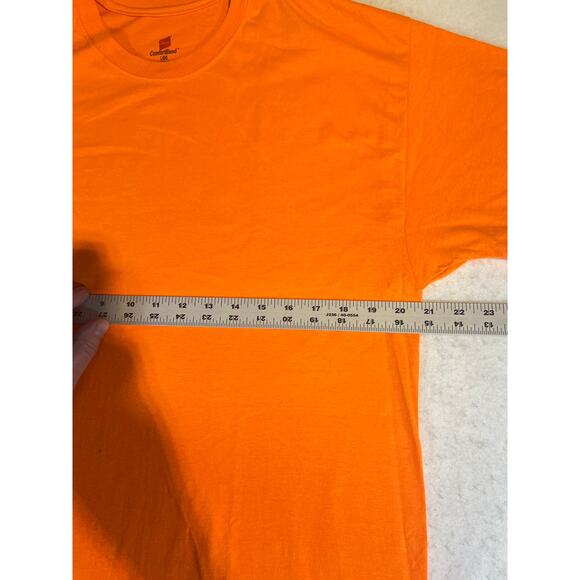 Hanes Comfort Blend Safety Orange T-Shirt Men's Large Cotton/ Poly 50/50 Hunting - Picture 4 of 6